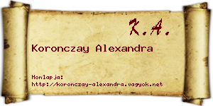 Koronczay Alexandra névjegykártya